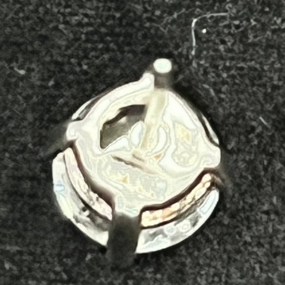 Vintage Sterling Silver And CZ Pierced Earrings (3779) - Picture 6 of 6